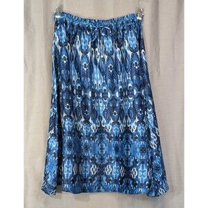 Her Destiny Midi Maxi Skirt Women's Petite PXL White/Blue Elastic Tie Waist Boho